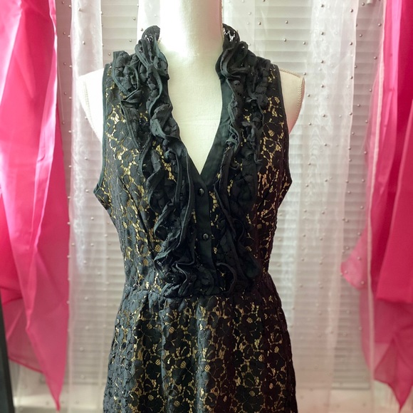 HeartSoul Dresses & Skirts - Heart Soul Sleeveless Black/Nude Lace Dress Size Large